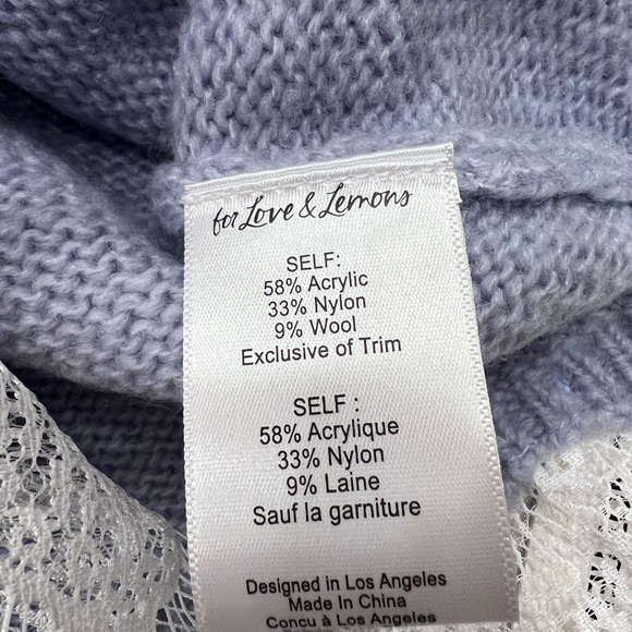 For Love And Lemons Lavender Lace Trim Tank Top - Picture 5 of 5